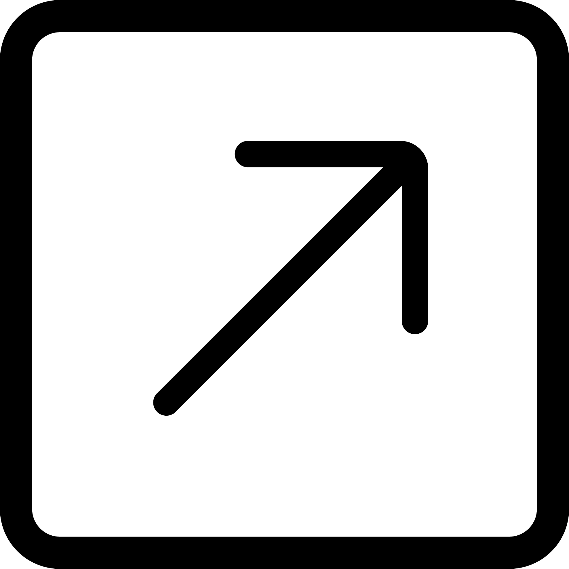 Arrow pointing in diagonally upwards