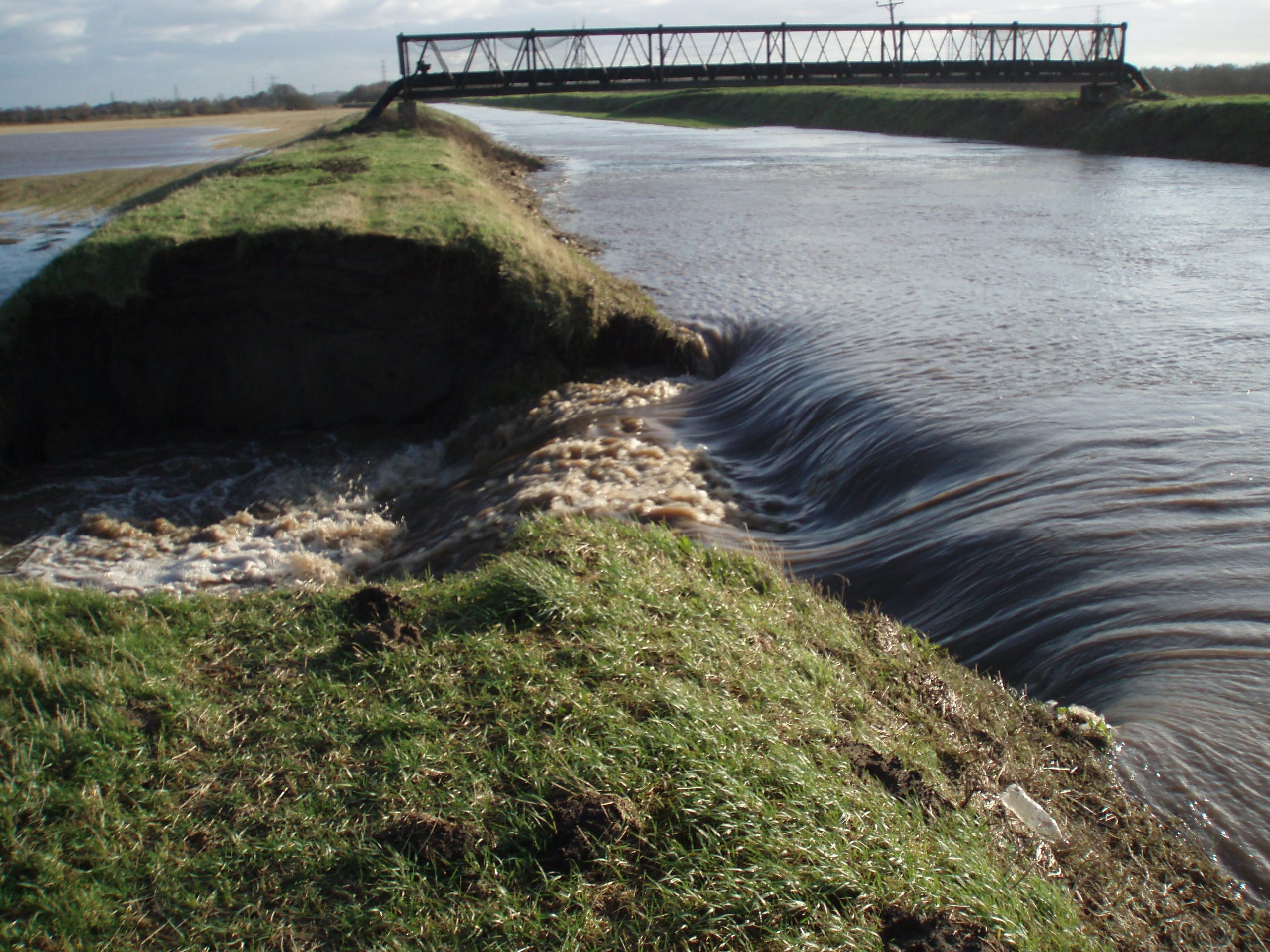 A river flooding.