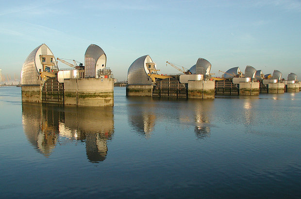 The Thames Barrier.
