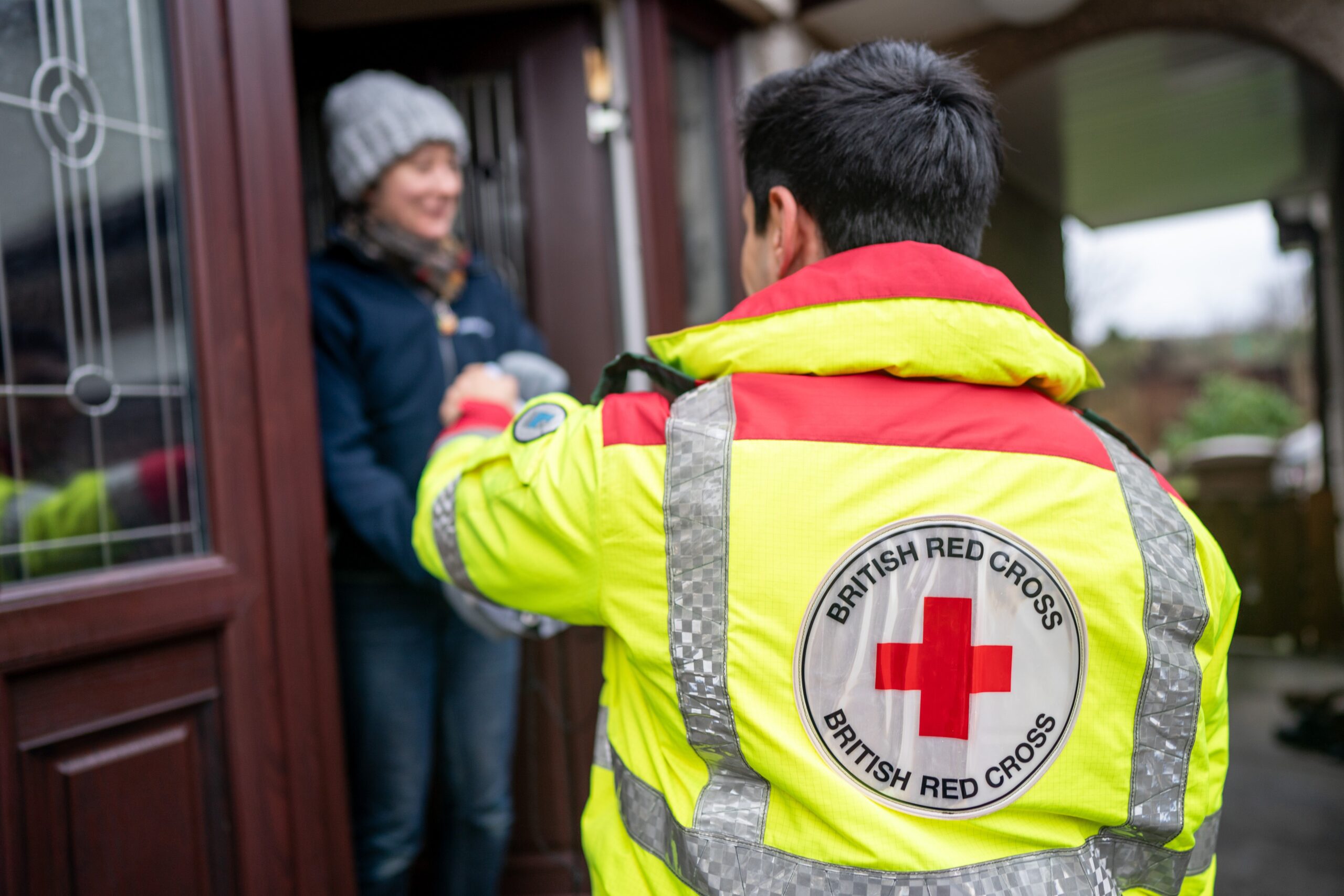 A British Red Cross volunteer responding in an emergency